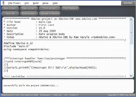 XDUINO IDE v0.91 screen shot